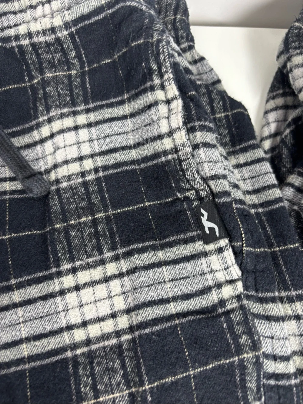 Hollister Black & White Plaid Sleep Shirt